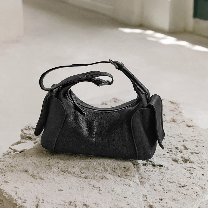 Vegetable-Tanned Full-Grain Leather Crossbody Shoulder Bag