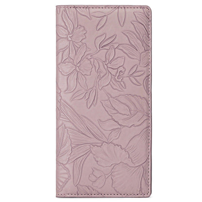 Floral Carved Womens Long Wallet With Embossed Pattern