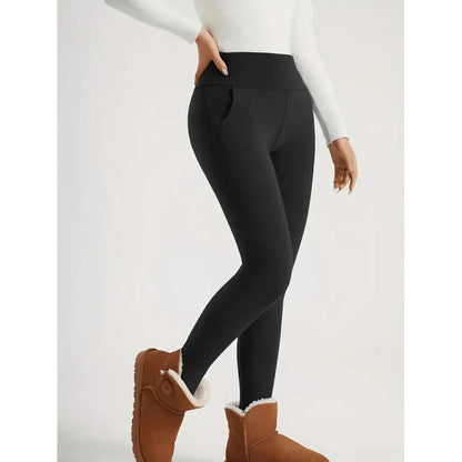 Women's High Waist Warm Fleece Lined Leggings