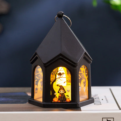 Halloween Pumpkin Lantern Children's Portable Halloween Castle Wind Lantern Ornaments Halloween Decoration Pendant Props