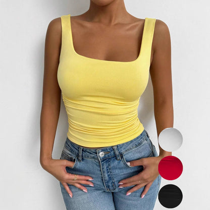 Womens Sleeveless Camisole Casual Basic Cropped Top