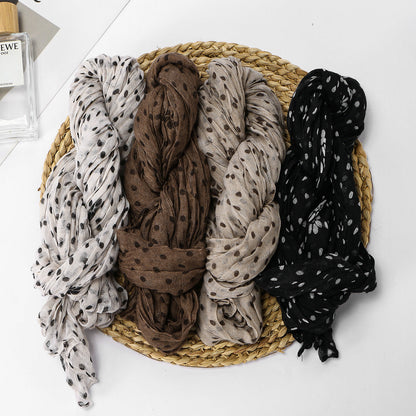 Twisted-pattern Cotton-linen Long Scarf Womens Outerwear Shawl