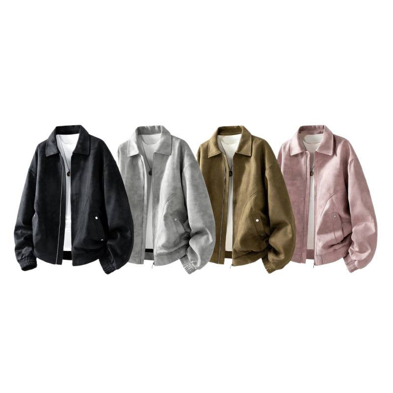 Mens American-style Jacket Lapel Coat Loose-fitting