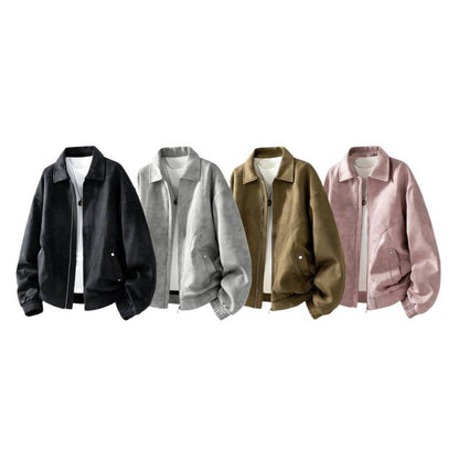 Mens American-style Jacket Lapel Coat Loose-fitting