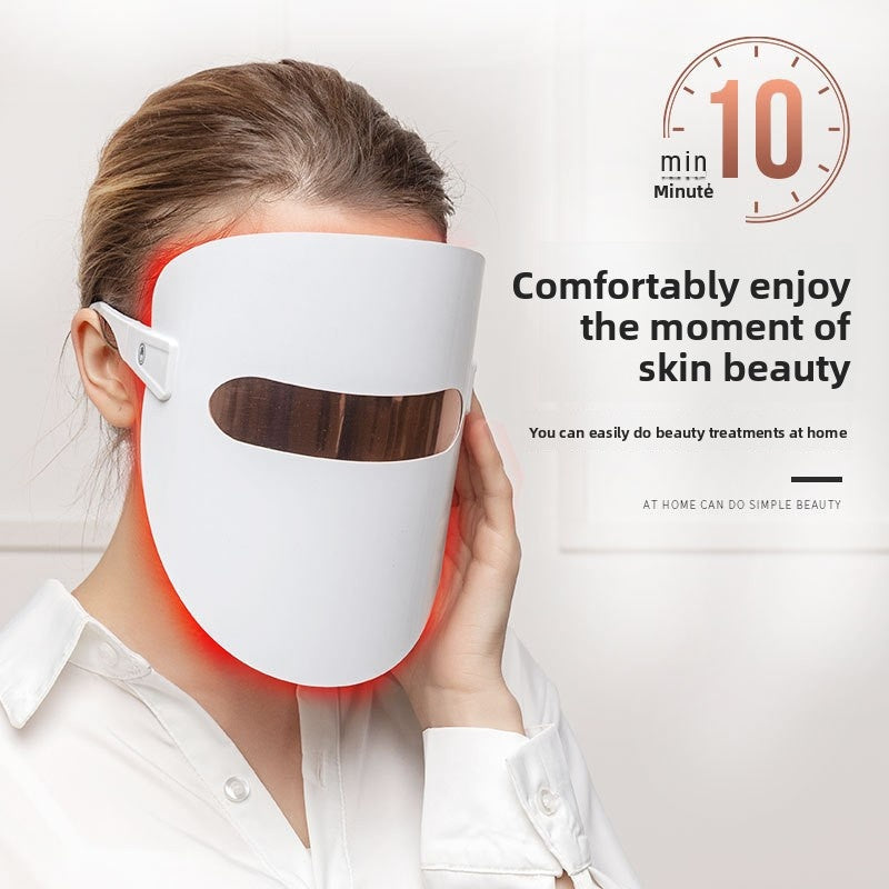 Rechargeable Beauty Mask, 7-Color Photon Skin Rejuvenation Facial Device, Red And Blue Light Face Mask
