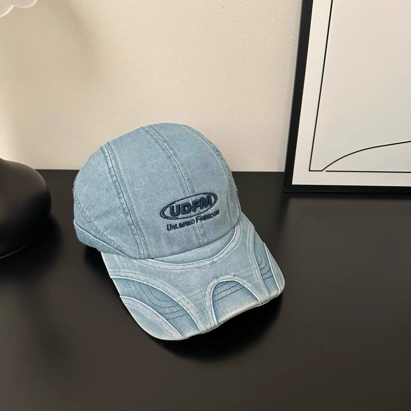 American-style Vintage Water-washed Texture Baseball Cap With Three-dimensional Letters And Curved Brim Baseball Cap For Casual Wear, Versatile And Adjustable, Trendy