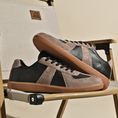 Top Layer Pigskin Leather Sneaker Japanese Canvas Retro Sports Couple Casual Shoes