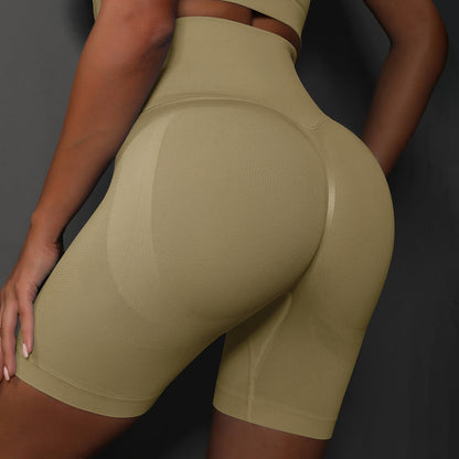 Women Seamless Solid Yoga Shorts Butt Lifting Workout Running Sports Short