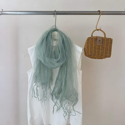 Thin Tassel Soft Organza New Shawl Womens Scarf