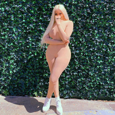 Women's Zipper Stretch Turtleneck Slim Fit Fitness Jumpsuit