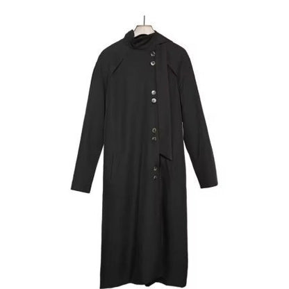 Irregular Japanese-style Long Trench Coat For Men