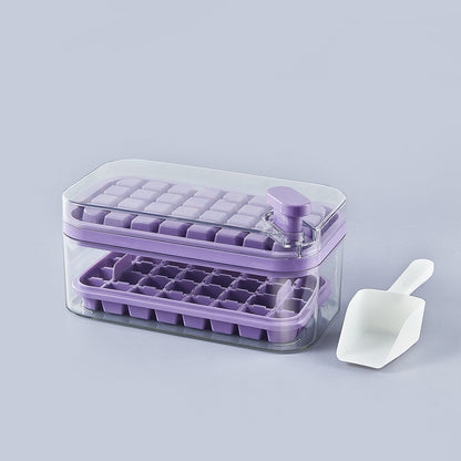 One-Button Ice Cube Mold with Storage Box