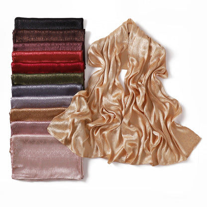Womens Satin Patterned Jacquard Headscarf