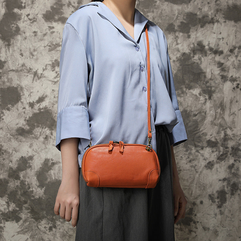 Vintage And Artistic Single-shoulder Bag Made Of Tree Bark Leather