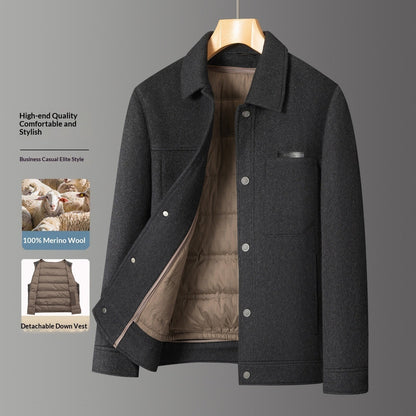 Double-breasted Wool Coat Mens Casual Outerwear