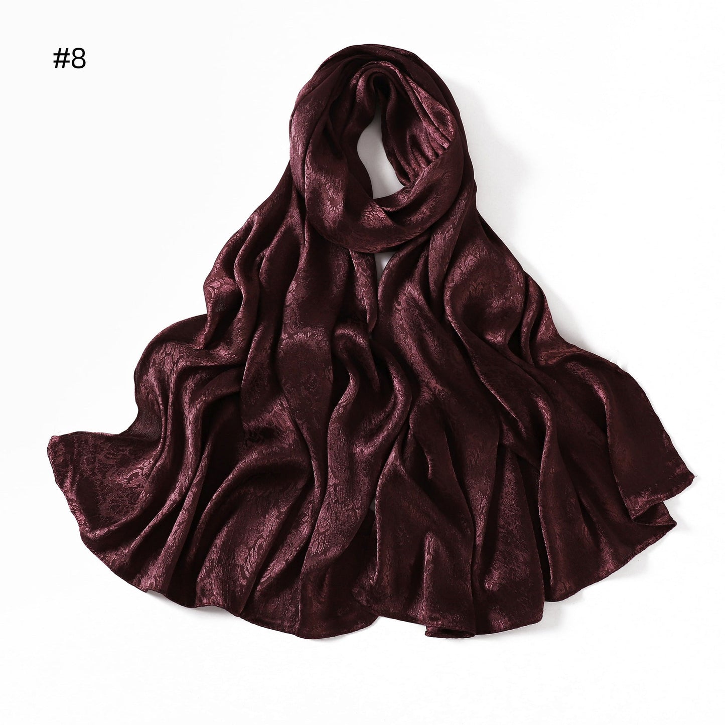 Womens Satin Patterned Jacquard Headscarf