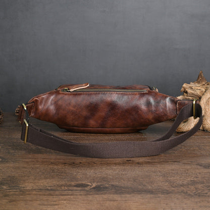 Retro Casual Genuine Leather Chest Bag