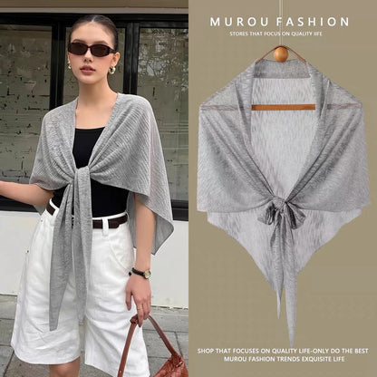 Summer Sun-Protective Knitted Scarf Cheongsam Shawl