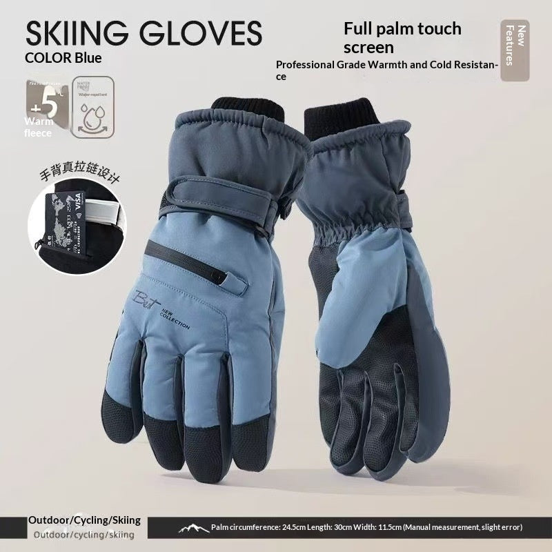 Womens Fleece-Lined Cold-Weather Five-Finger Cycling Gloves