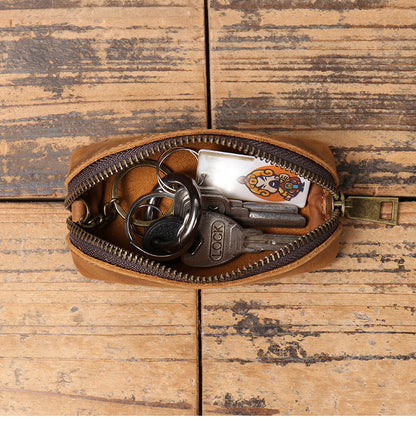 New Men's Genuine Leather Texture Coin Purse, Women's Key Case And Multi-functional Hand-held Storage Case For Foreign Trade Distribution