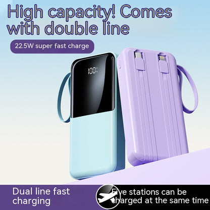 Fast Charge With Cable 20000mAh Large Capacity Ultra-thin Portable Mobile Power Pack