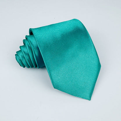 Mens 8cm Hand-Tied Tie Solid Color Tie Plain Color