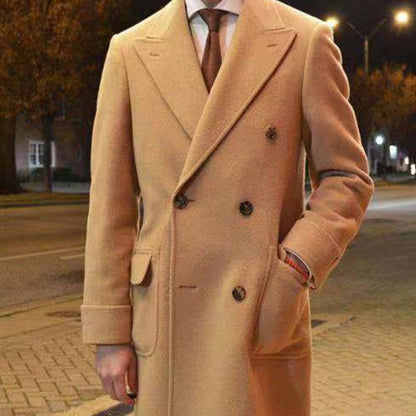 Men's Wool Double-breasted Trench Coat