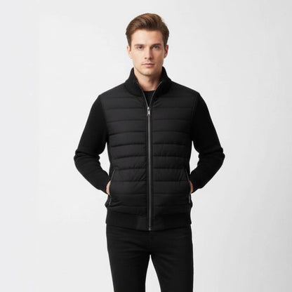 Stand-collar Patchwork Fashion Casual Zip-up Cardigan Cotton-padded Coat