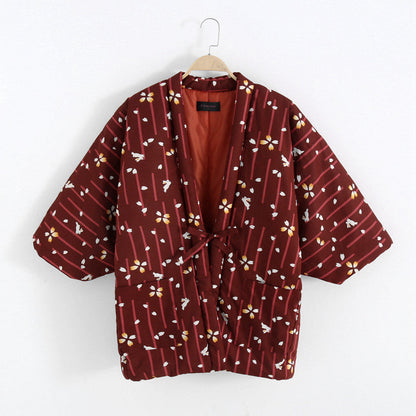 Japanese-style Lace-up Warm Quilted Home Jacket