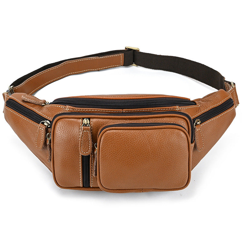 Men's Leather Waist Bag Outdoor Casual