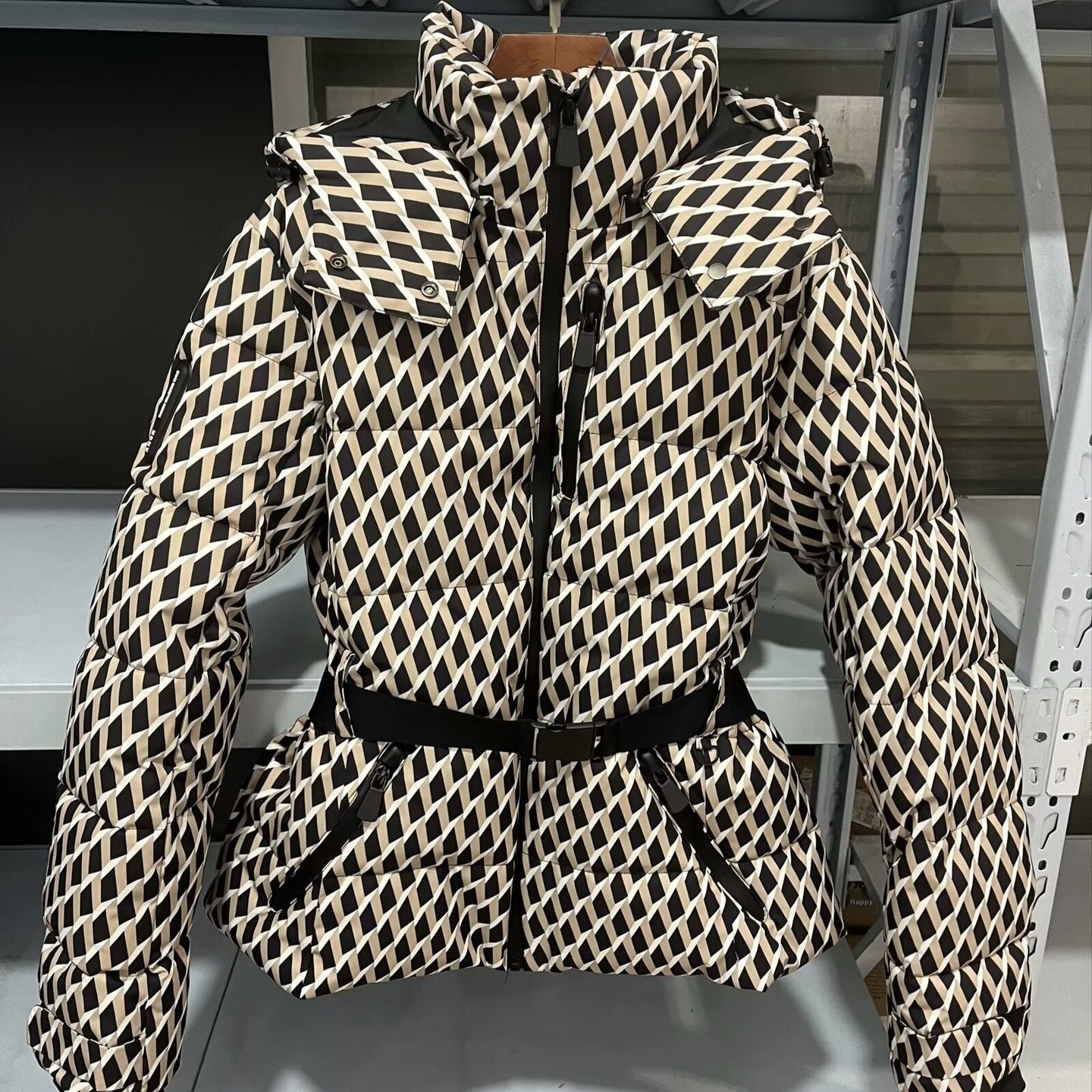 New Multi-color Ski Quilted Hooded Puffer Jacket