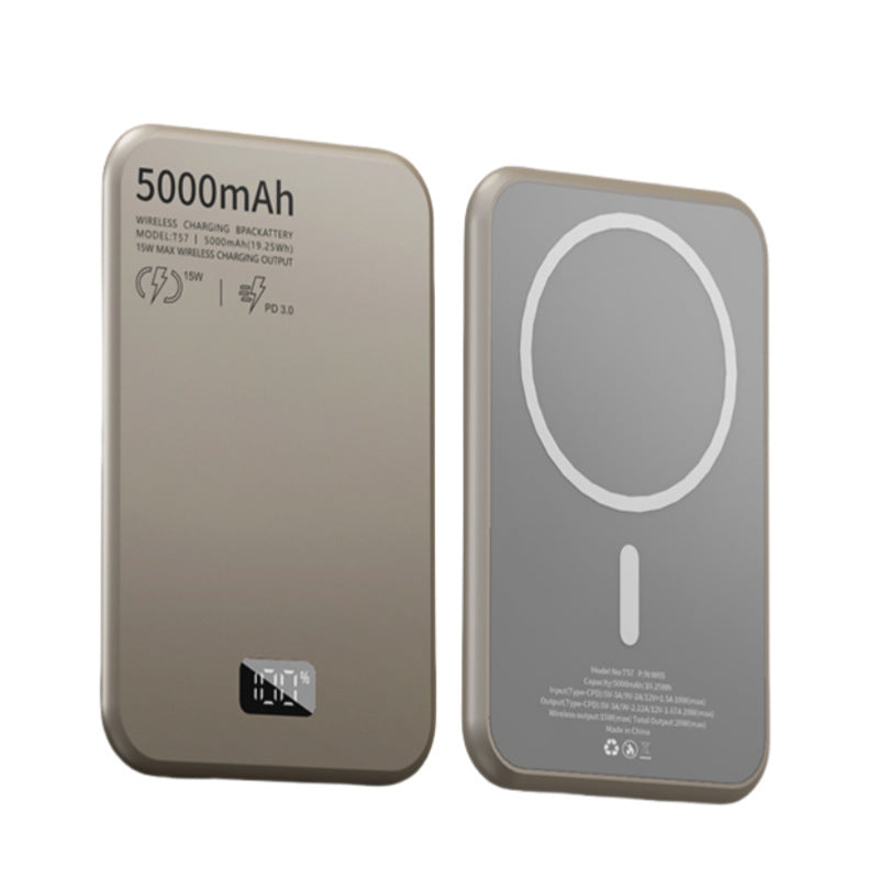 Magnetic Wireless Digital Display Aluminum Alloy Fast Charging Mobile Power Supply