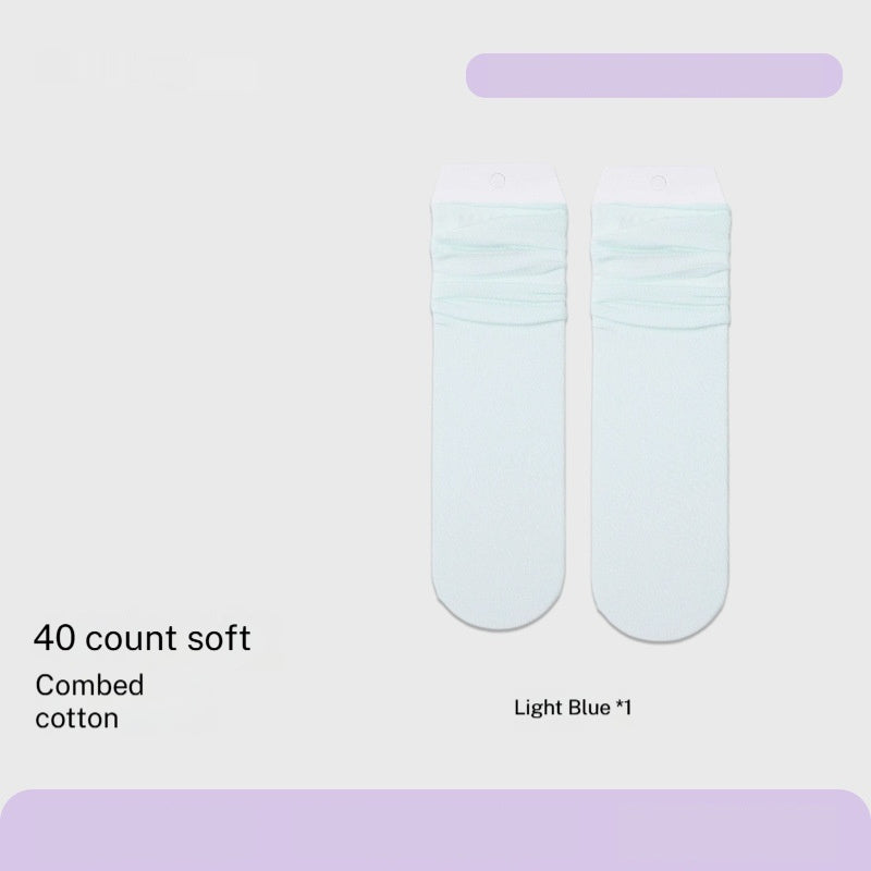 Combed Cotton Sweat-absorbent Deodorant Solid-color Knee-high Socks