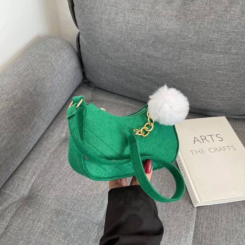 Vintage Felt Crossbody Bag Shoulder Bag Felt Bag For Women