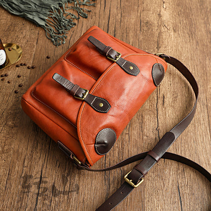 Cowhide Crossbody Bag For Men And Women