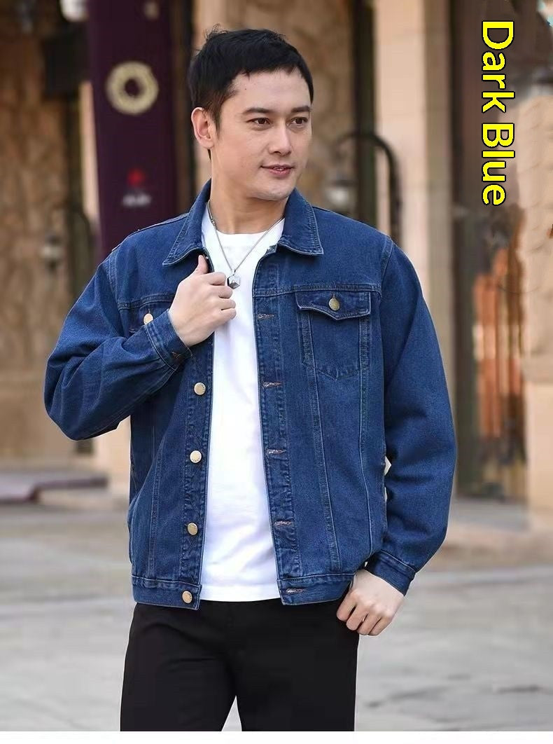 Mens Relaxed-fit Denim Jacket Casual Workwear Style
