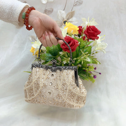 Retro Classic Fashionable Womens All-Handmade Beaded Handbag