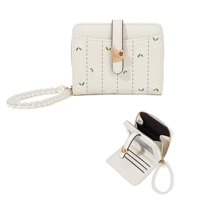 Womens Short PU Creative Floral Wallet