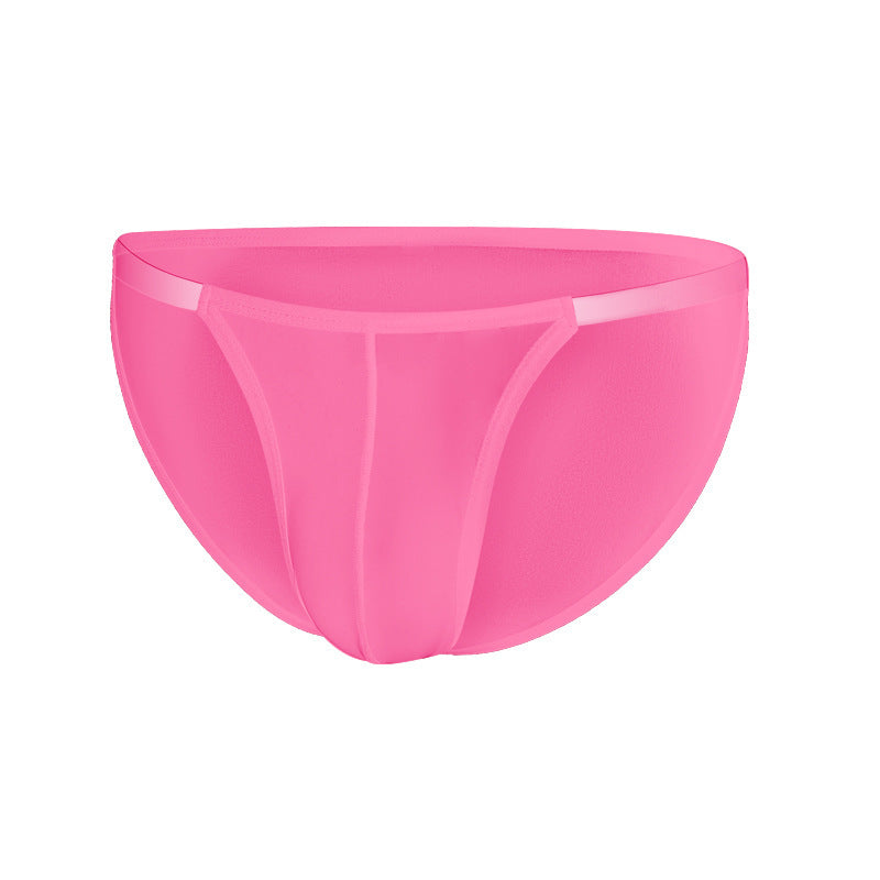 Men's Transparent Belt Personality Ice Silk Thin U Convex Sexy Panties