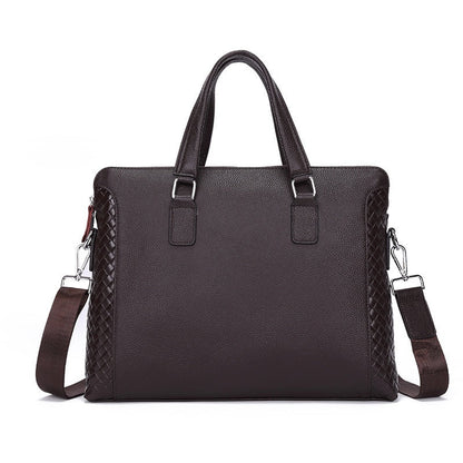 Genuine Leather Men's 14-inch Laptop Briefcase