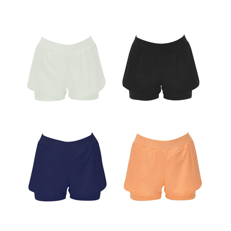 Swimming Trunks Women's Sports Fake Two-piece Flat Angle Conservative Anti-running Light Slim Sunscreen Quick-drying Hot Spring Diving Surfing Shorts