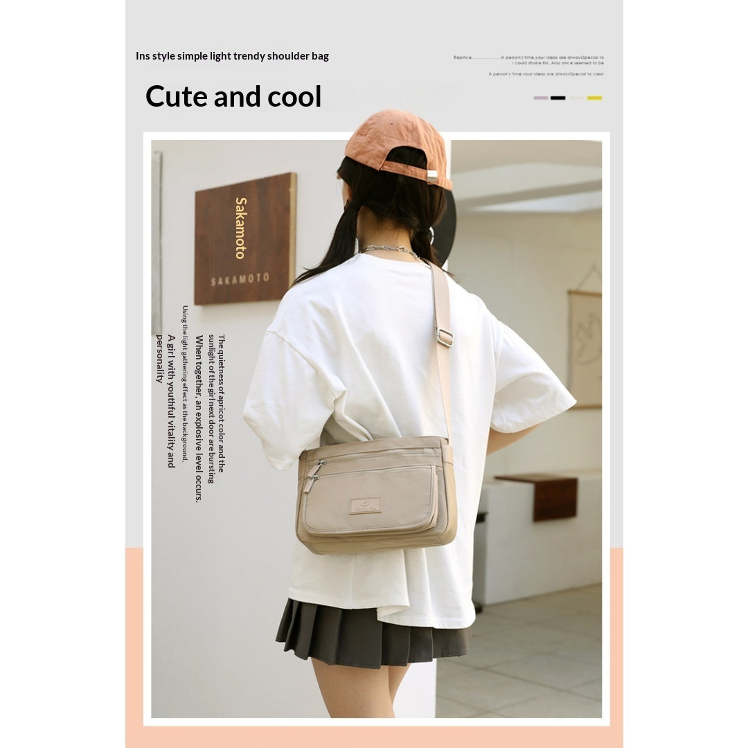 Foreign Trade Women's Bags 2026 New Trendy Shoulder Bag Waterproof Nylon Bag Multi-Layer Crossbody Bag Korean Style Versatile Backpack