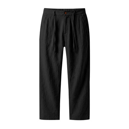 Loose-fit Mens Casual Straight-leg Trousers