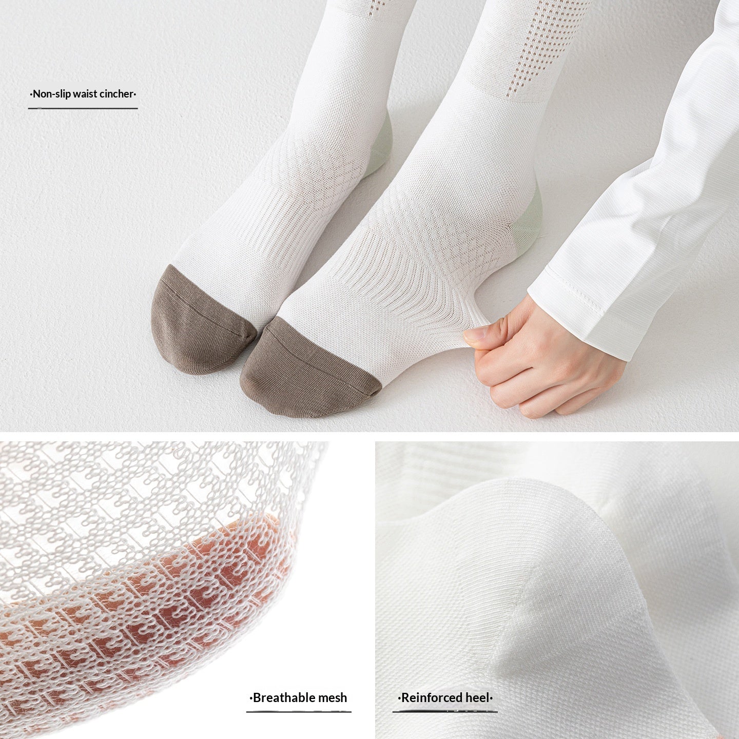 Ultra Thin Lightly Compressive Breathable Leg Length Sports Socks