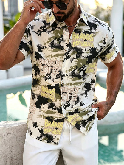Men's Hawaiian Shirt  Colorful Prints For Holiday, Outdoor & Party Wear