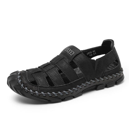 Plus-size Mens Hollow-out Sandals With A Sewn-in Sole