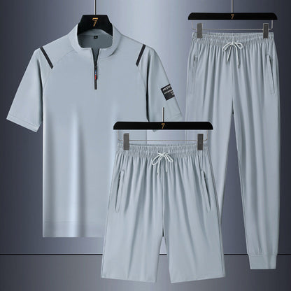 Casual Ice Silk Quick-drying Three-piece Suit For Men