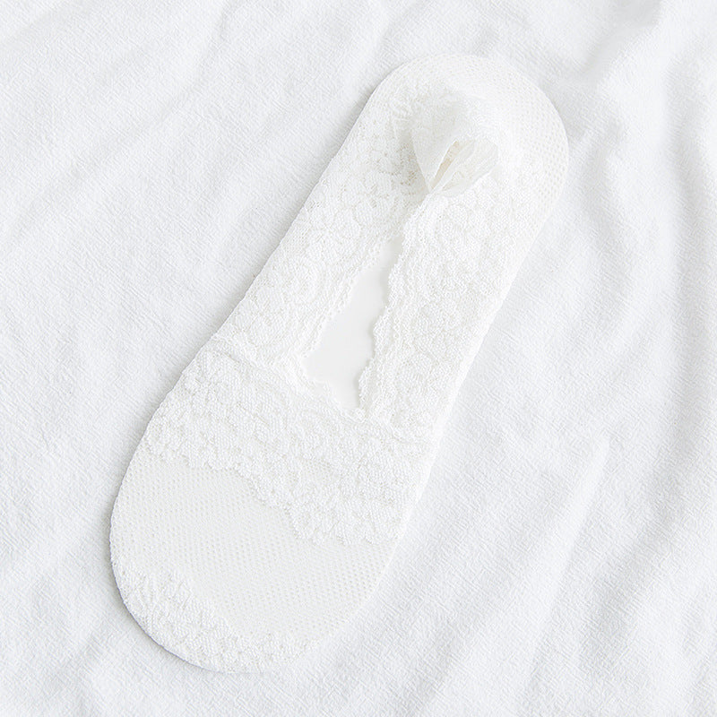 Womens Thin Lace Invisible Sweat-absorbing Socks