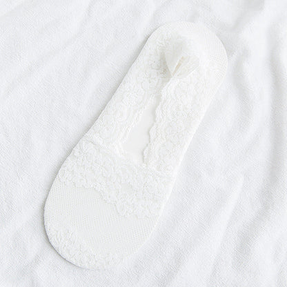 Womens Thin Lace Invisible Sweat-absorbing Socks