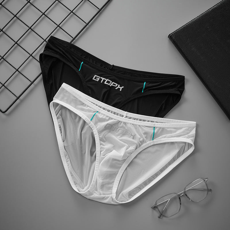 Men's Translucent Thin Ice Silk Underwear